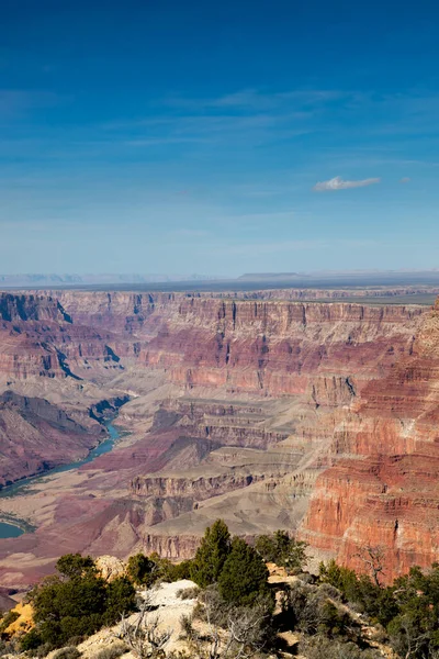 Looking Desert View Watchtower Colorful Landscape Grand Canyon Colorado River — Stock Photo, Image