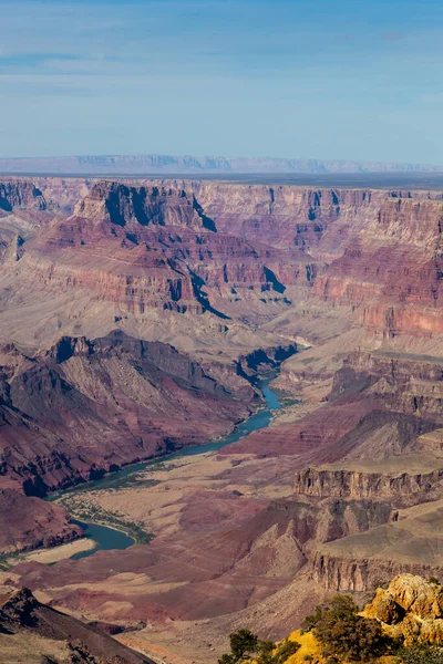 Looking Desert View Watchtower Colorful Landscape Grand Canyon Colorado River — Stock Photo, Image