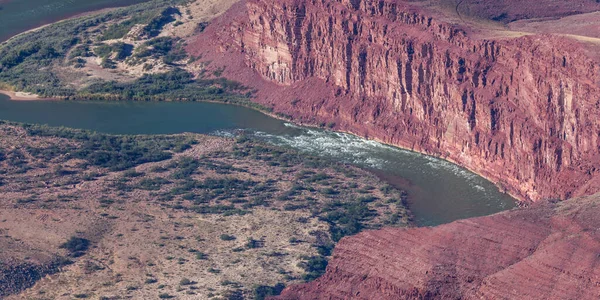 Detailed Section Colorado River Rapids Cuts Path Red Sandstone Rocks — Stock Photo, Image