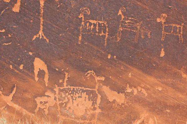 Uralte Felszeichnungen Die Die Sandsteinmauern Des Glen Canyon Colorado River — Stockfoto