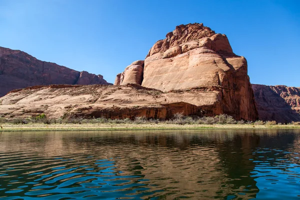 Rafting Una Zona Tranquila Del Río Colorado Través Horseshoe Bend — Foto de Stock