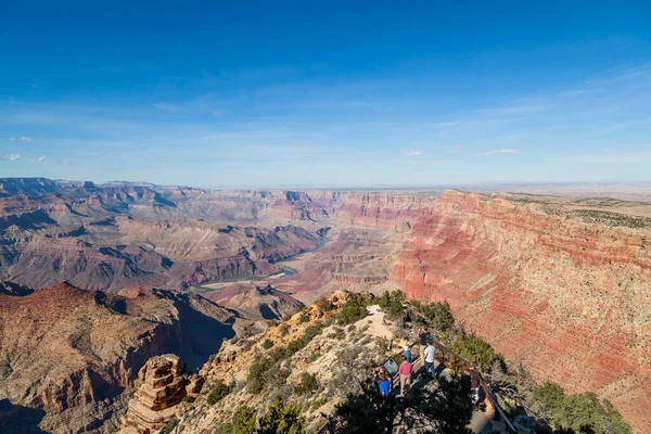 Gran Cañón Arizona Estados Unidos Octubre 2014 Turistas Pie Punto — Foto de Stock