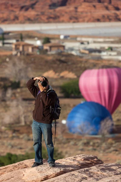 Sida Arizona Usa Oktober 2014 Fotograf Tar Bilder Festliga Ballonger — Stockfoto