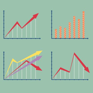 Grafik grafik finans, illüstrasyon Eps 10 vektör.