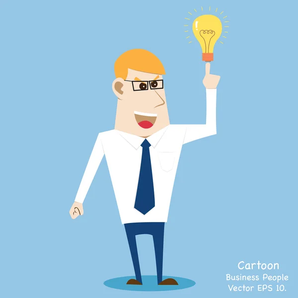 Business cartoon people get Idea, Vector Illustration EPS 10.