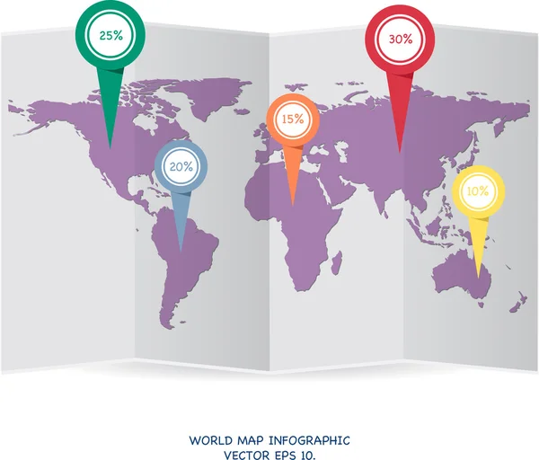 Weltkarte Globus Infografik für Kommunikationskonzept, Vector Illustration EPS 10. — Stockvektor