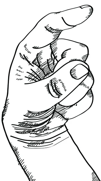 Doodle hand aanraken op de knop, Vector Illustratie EPS-10. — Stockvector