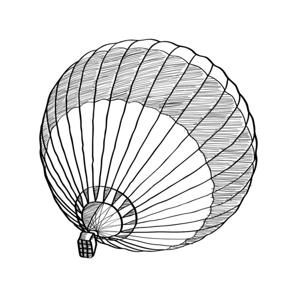 Doodle di aria calda aerostato vettoriale schizzo la linea, eps 10. — Vettoriale Stock