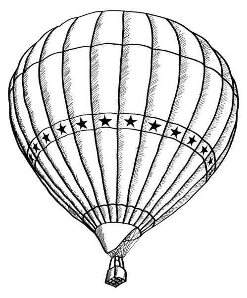 Doodle von Heißluftballon-Vektorskizze, Folge 10. — Stockvektor