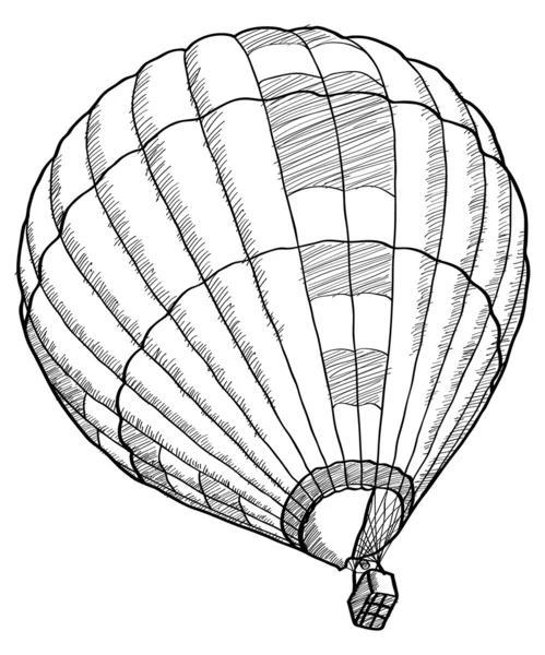 Doodle av varm luft ballong vektor skiss upp linjen, eps 10. — Stock vektor