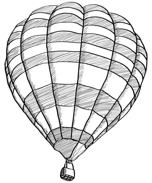 Sıcak hava balonu vektör eskiz hattı, eps 10 doodle. — Stok Vektör