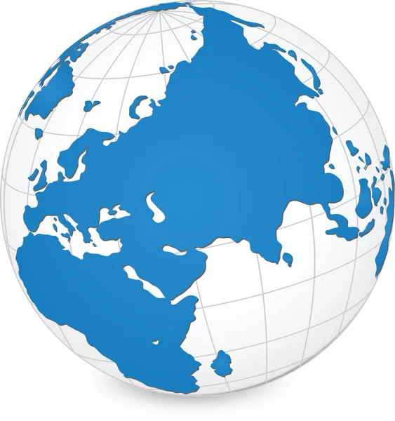 Wereld kaart en globe detail vectorillustratie, EPS-10. — Stockvector