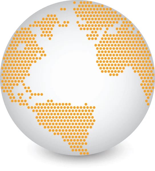 Mapa del mundo e ilustración vectorial del detalle del globo, EPS 10 . — Archivo Imágenes Vectoriales