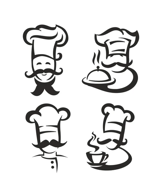 Vector negro chef — Archivo Imágenes Vectoriales