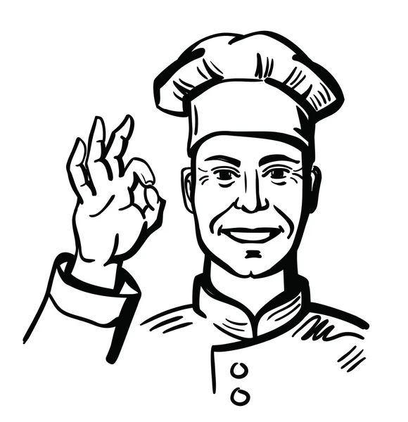 Czarny szczęśliwy szef kuchni — Wektor stockowy