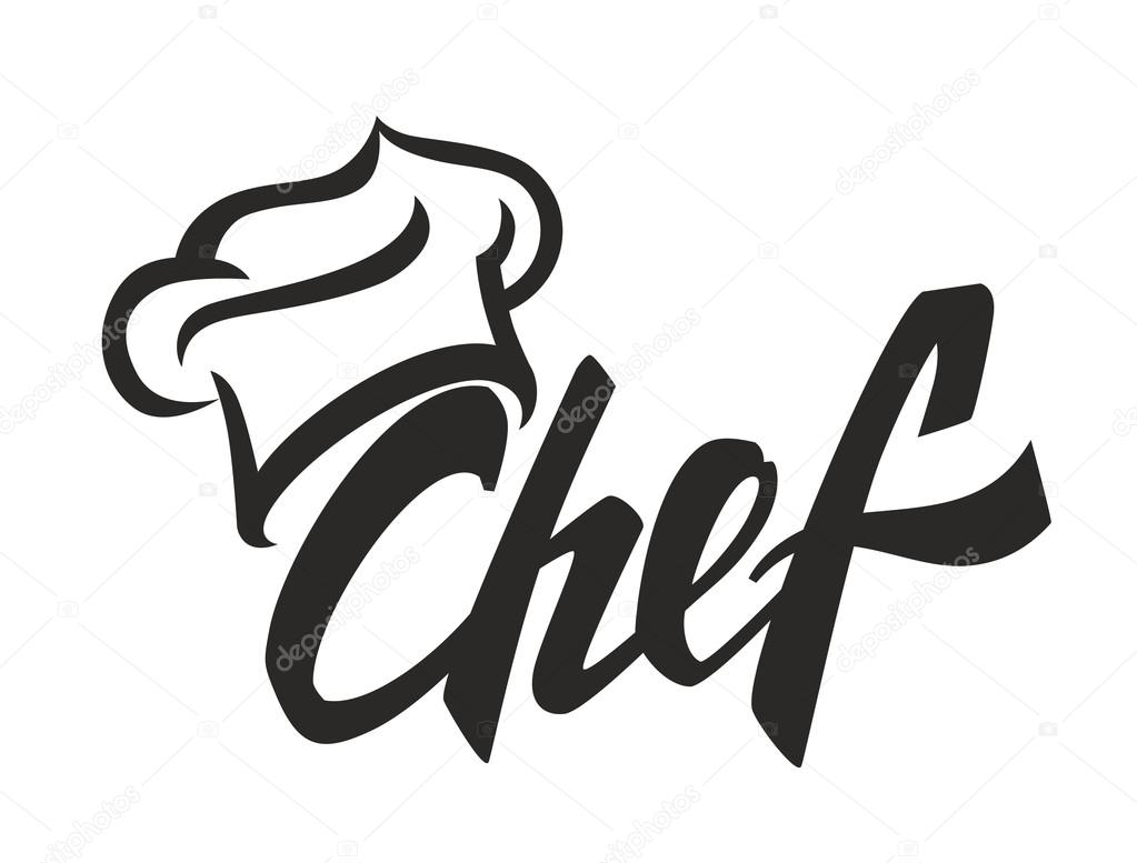 Vector black chef icon on white background
