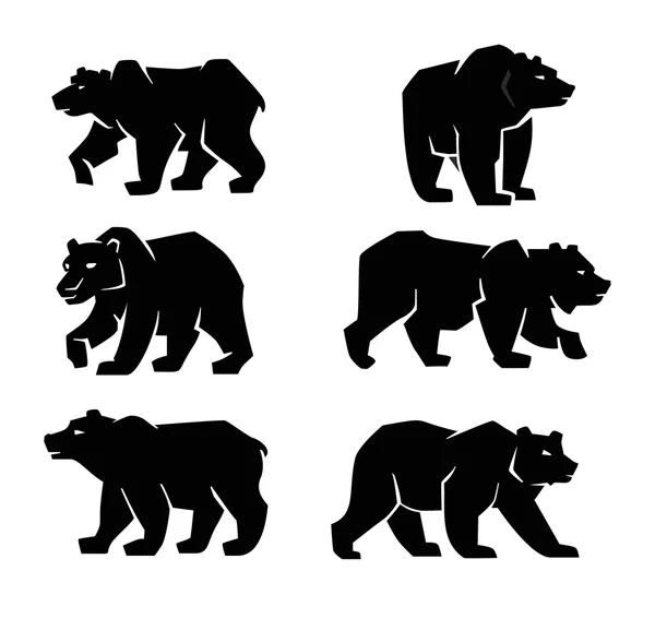 Oso negro símbolo — Vector de stock