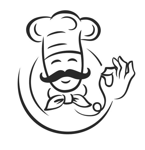 Vector negro chef — Archivo Imágenes Vectoriales