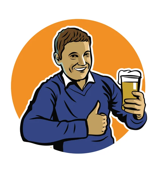 Людина з пивом — стоковий вектор