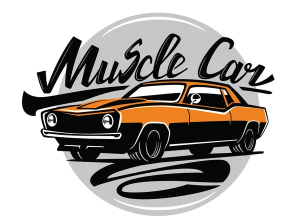 Vector naranja músculo coche — Vector de stock