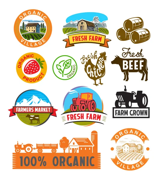 Vector farm labels — Stock Vector