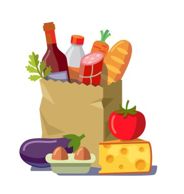 Ürünleri olan kağıt paket