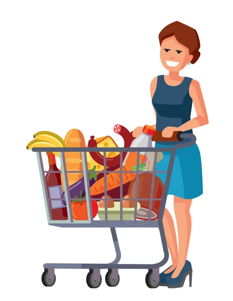 Woman in supermarket — Stock Vector