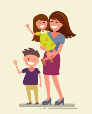 vektör mutlu bir aile
