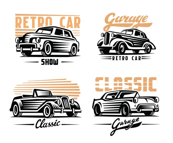 Retro carros emblema —  Vetores de Stock