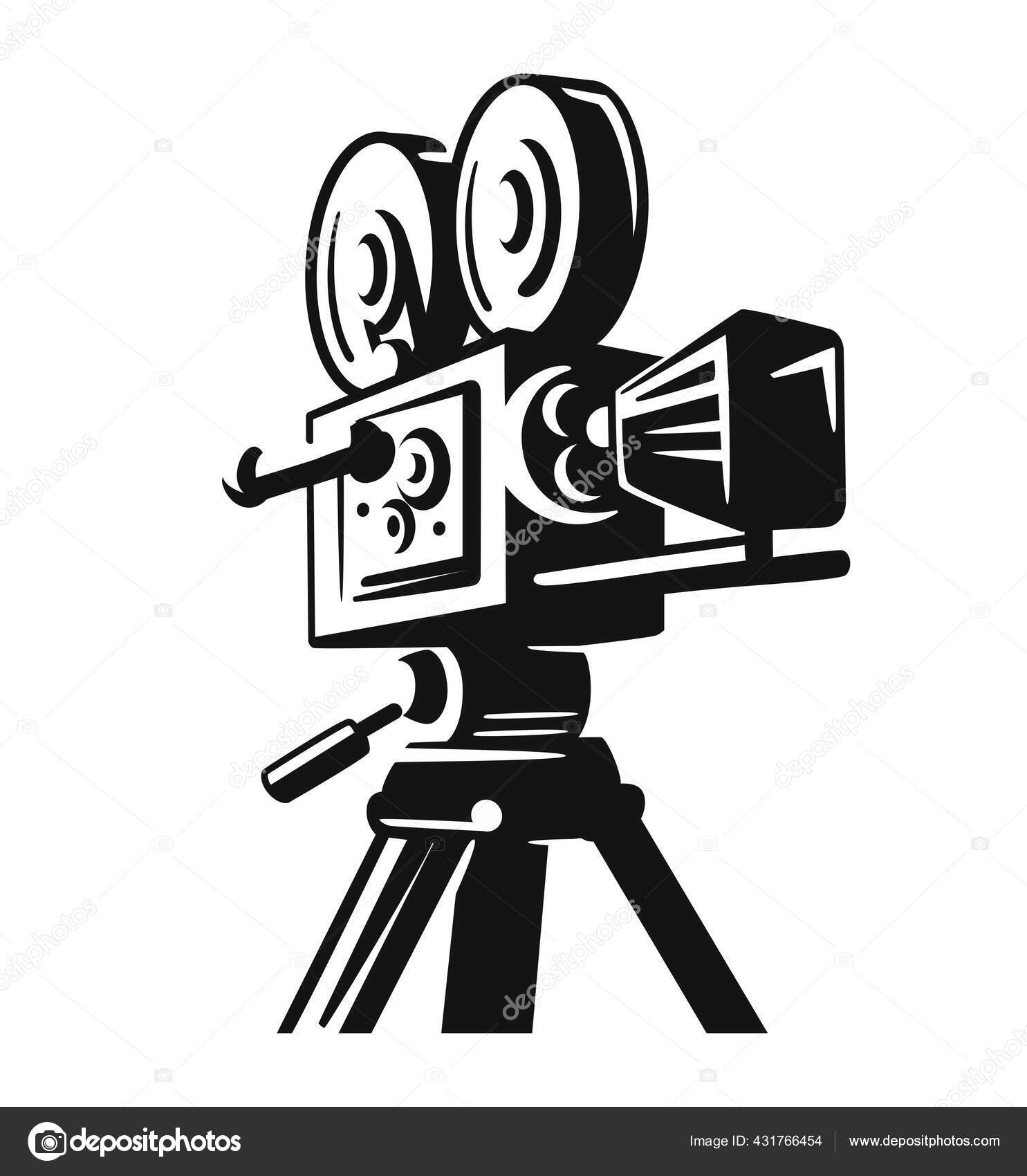 Vintage Video Camera Logo for movie or cinema project Stock Vector