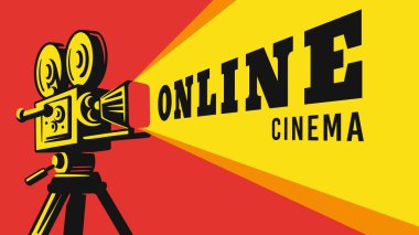 Film başlıklı film gösteren klasik kamera.