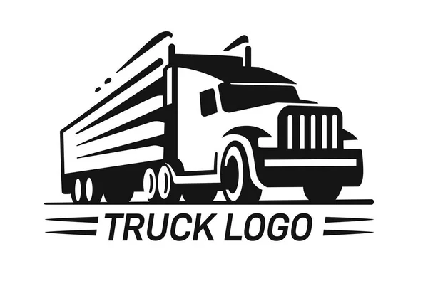 Big Truck logo template for you design in black color — Stock Vector