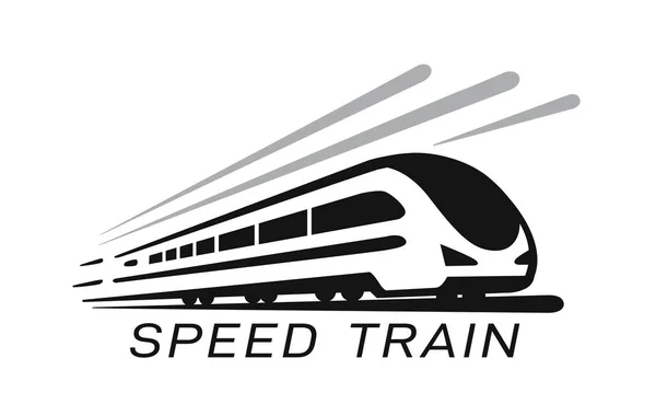 Emblema de trem de alta velocidade moderno — Vetor de Stock