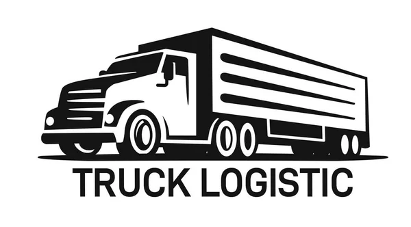 Siyah renkte büyük kamyon logo şablonu — Stok Vektör
