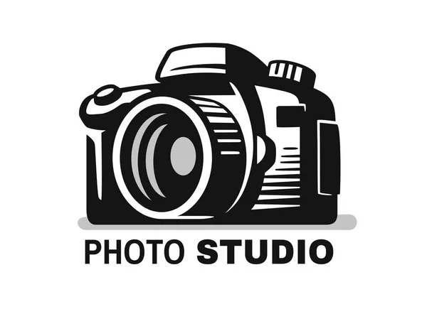 Digital camera drawn in logo style for your project — Stock Vector
