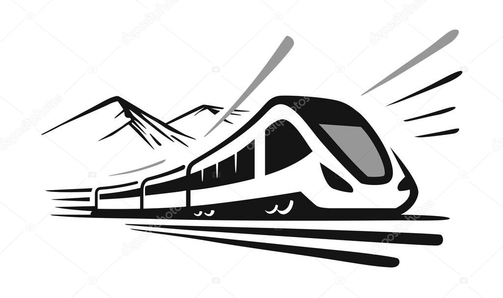 modern high speed train emblem