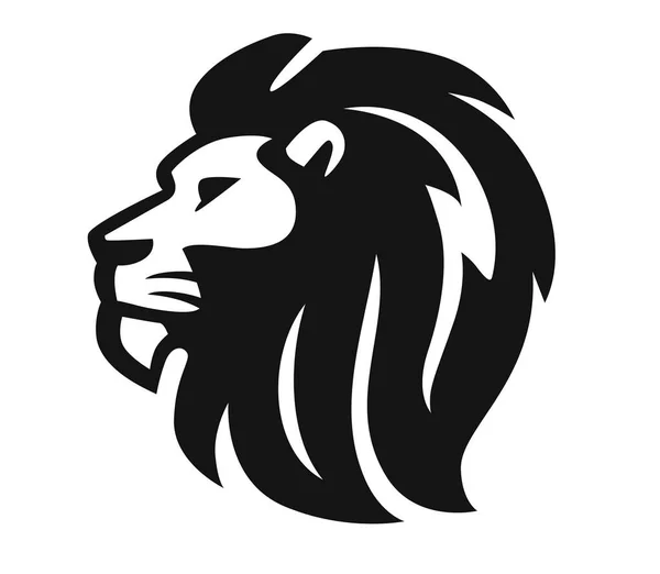 Emblema testa di leone su sfondo bianco — Vettoriale Stock