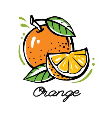 Parlak turuncu ve dış hatları yapraklı