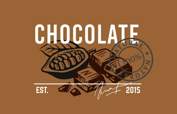 带有文字的巧克力徽章 — 图库矢量图片