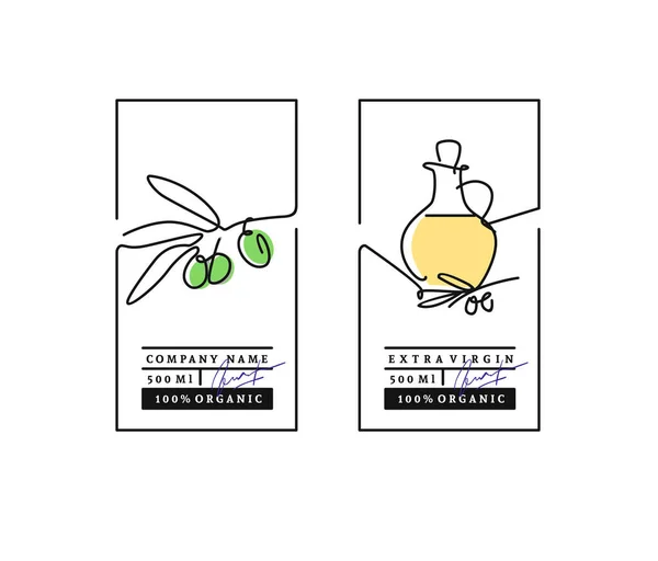 Emblema de aceitunas para los productos del aceite de oliva — Vector de stock