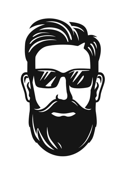 Männerkopf mit Brille und Haarschnitt — Stockvektor