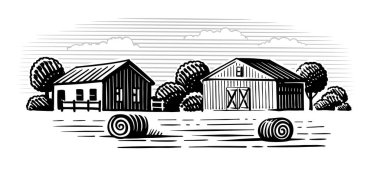 Ahırlı ve ağaçlı ev