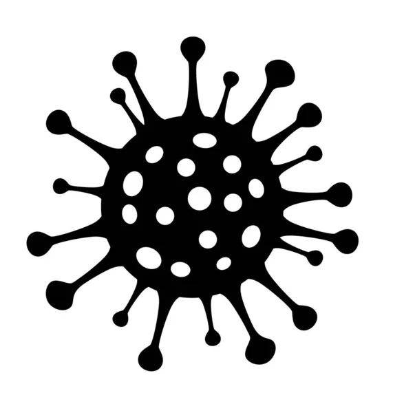 간단 한 바이러스 아이콘. Ncov coronavirus. 열렬 한 검은 깃발 19 — 스톡 벡터