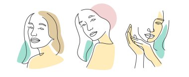 Dişi yüz vektörü. Asgari işareti özetle