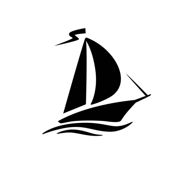 Segelbåt, segelbåt symbol logotyp — Stock vektor