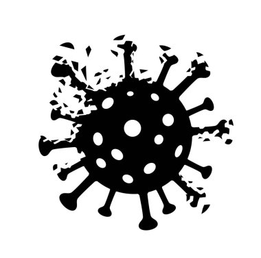 Coronavirus Bakteri Simgesi çöker ve parçalanır. Vektör