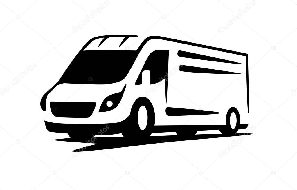 Vector delivery and shipping service van template