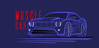 Vektör hattı otomatiği. Spor araba tasarımı konsepti