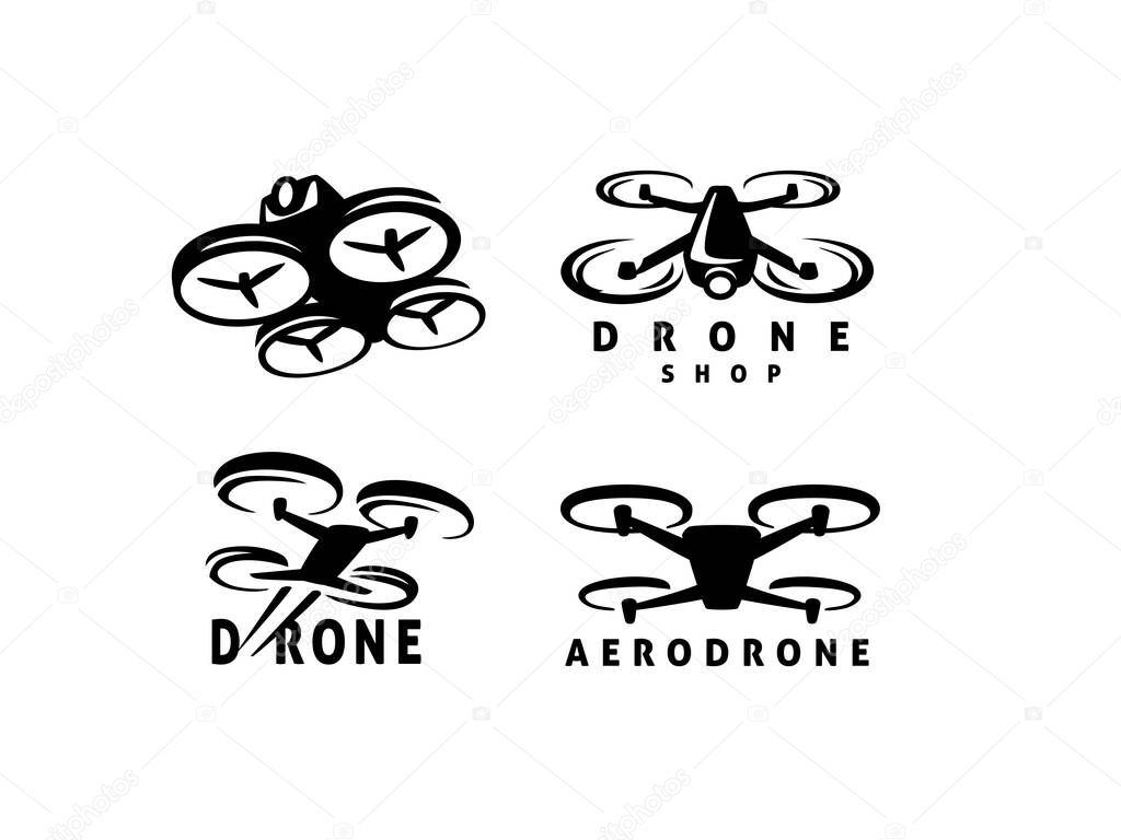 Drone logo template vector set