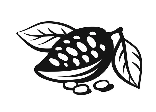 Owoce kakao na gałęzi, wektor logo. — Wektor stockowy